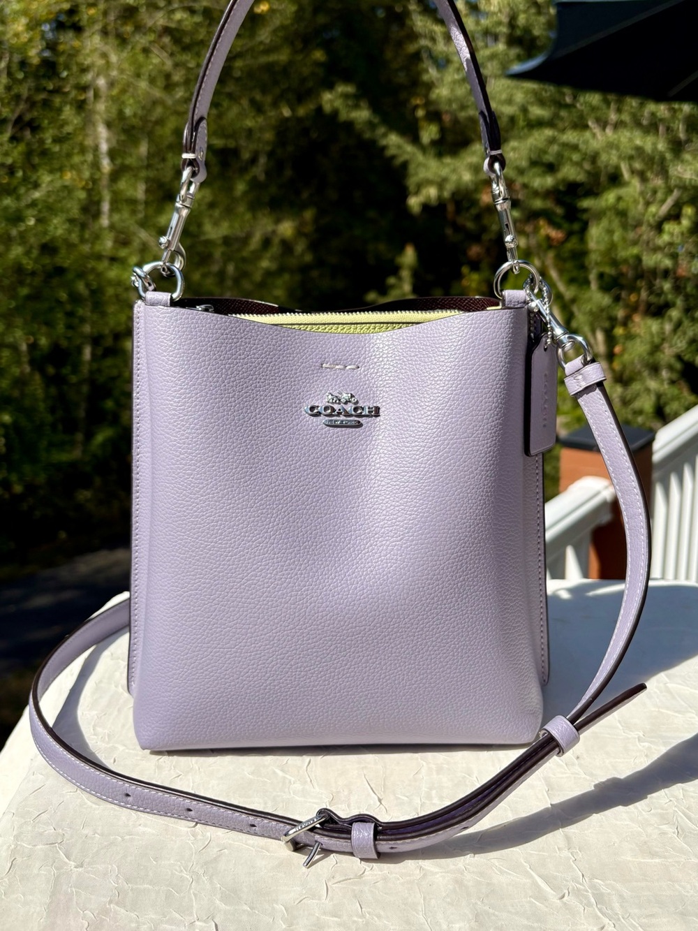 COACH Mollie Bucket Bag 22 In Silver Mist Purple CA177